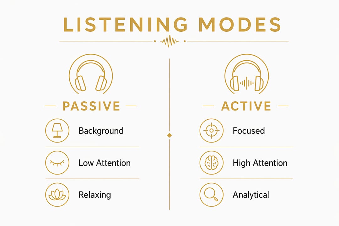 Infographic comparing passive and active listening