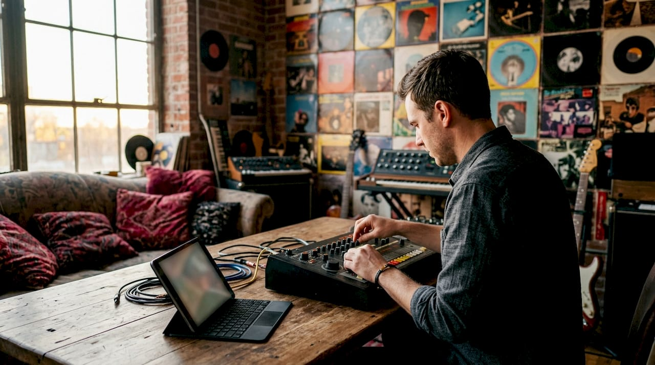 Hands programming electronic drum pads