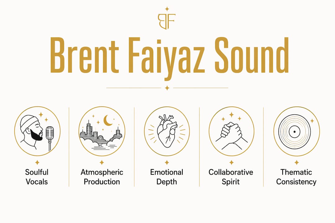 Infographic showing key elements of Brent Faiyaz's sound
