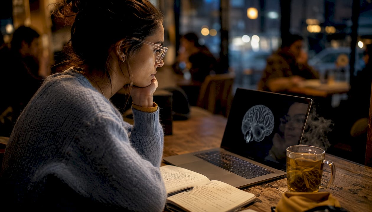 Researcher studying brain response to music