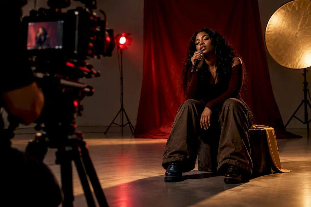 Behind-the-scenes music video filming