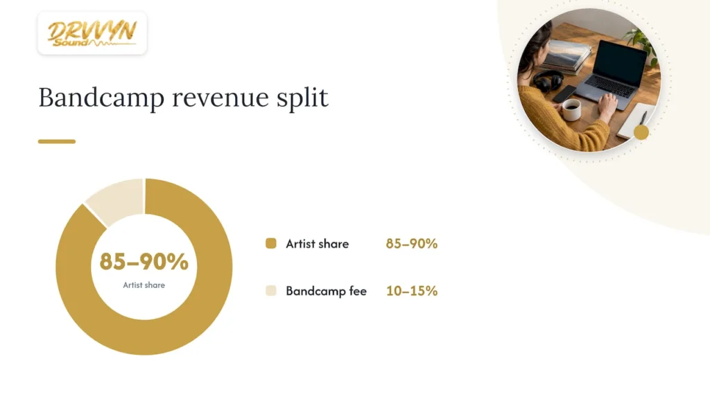 Bandcamp and Spotify payout comparison diagram