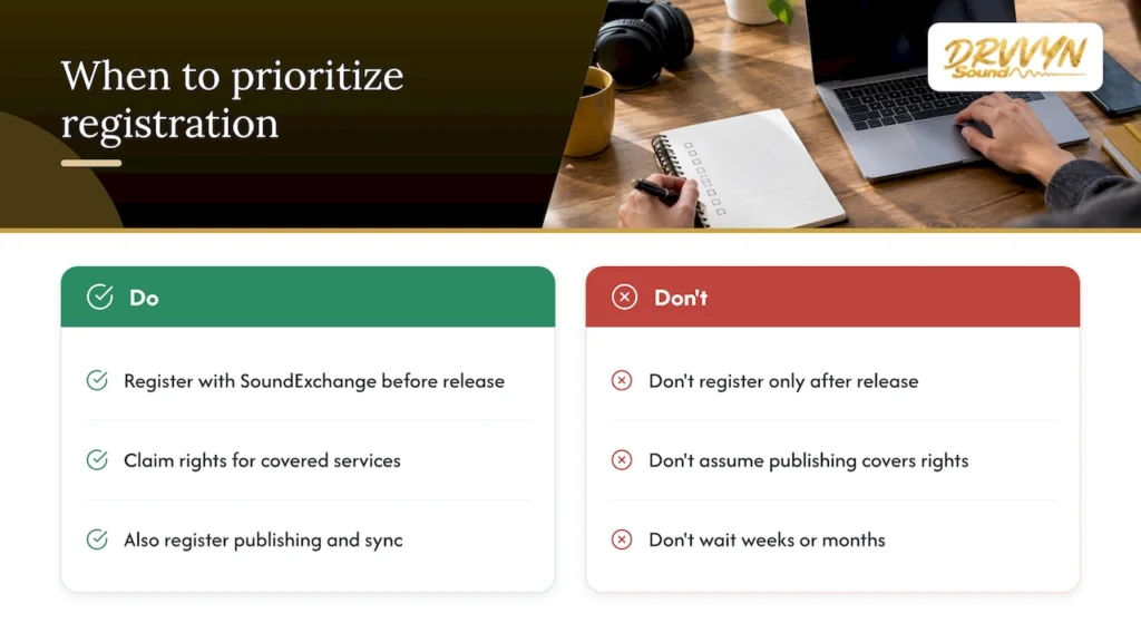 When to prioritize neighboring-rights registration in your release plan — overview diagram